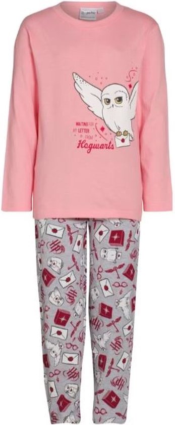 Harry Potter Pyjama Roze | Maat 116/122 | Lange mouw | 100% BCI katoen