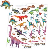 Dinosaurus Stickers - 60 Dinostickers - Topkwaliteit Stickers van Dino's - 3 Stickervellen - Kinderstickers - Jongensstickers - Knutselstickers - Dierenstickers - Stickervellen Kind - Stickervellen Dinosaurus