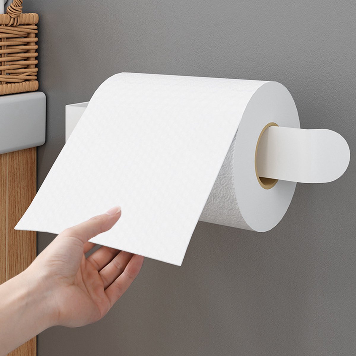Waledano® Toiletrolhouder - Zelfklevend - WC Rol Houder - Zonder Boren - Rolhouder - Papierrolhouder - Badkameraccessoire - Keukenrolhouder Zonder Boren - Wit