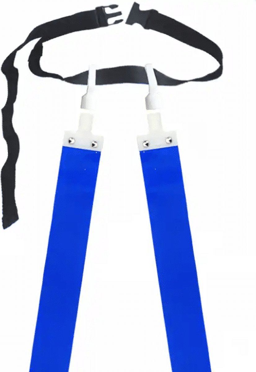 Flag football riem - Flagfootball riempje - Flag football set - Rugby - Flagball - Flagfootball - Rugby set - Zwarte riem met blauwe vlaggen - Set van 10 stuks