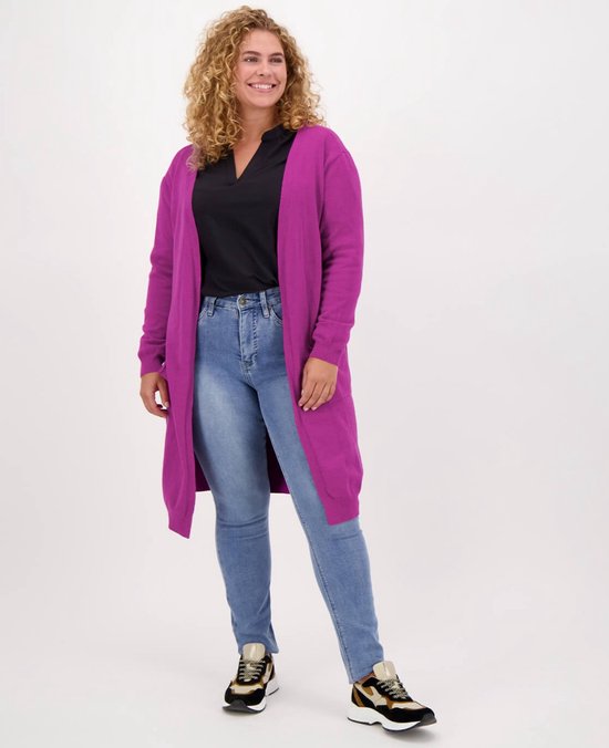 TIANZHU Dames plus size vest 3/4 mouw gedrapeerd open voorkant cover up