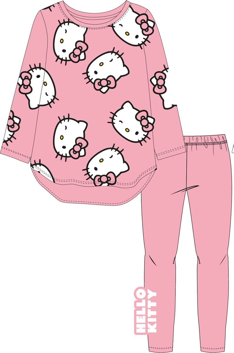 Hello Kitty pyjama katoen roze maat 104