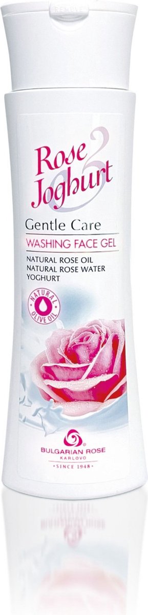 Washing face gel Rose Joghurt | Reinigingsgel voor gezicht met Bulgaarse yoghurt en olijfolie | Rozen cosmetica met 100% natuurlijke Bulgaarse rozenolie en rozenwater