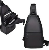 Sling tas - borsttas met USB-oplaadpoort - mannen en vrouwen schoudertas - lichtgewicht sling bag crossbody heren