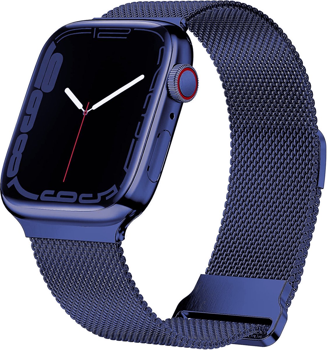 By Qubix - geschikt voor Apple watch Milanese band - Donkerblauw - Extra sterke magneet - Geschikt voor Apple Watch 38mm / 40mm / 41mm / 42mm