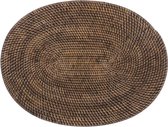 Placemat RATTAN, ovaal, SET/2, 30x40cm, donkerbruin