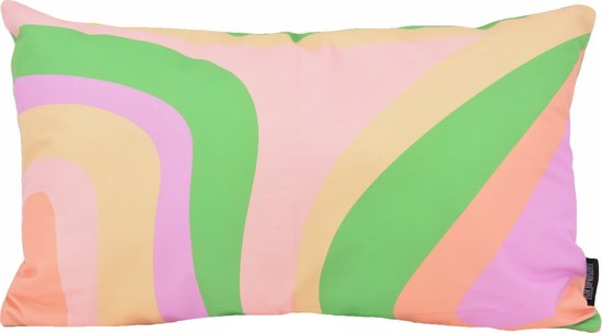 Housse de coussin vagues rétro | Coton / Polyester | 30 x 50 cm