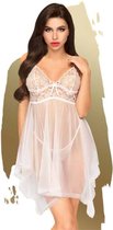Penthouse Lingerie Naughty Doll - Erotische Babydoll - Maat S/M - Wit