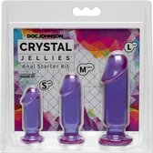 Doc Johnson Crystal Jellies Buttplug/anaaldildo Anal Starter Kit paars - 9,65 cm