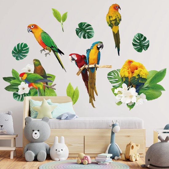 Feuilles tropicales plantes stickers muraux vinyle autocollants