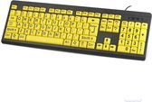 PersonalClick - Toetsenbord Grote letters - Gele kleur - Slechtzienden - USB aansluiting - QWERTY