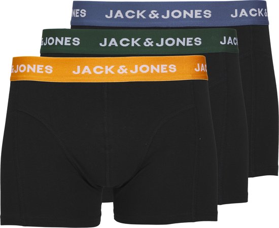 JACK & JONES Jacgab trunks (3-pack) - heren boxers normale - donkergroen en zwart - Maat: