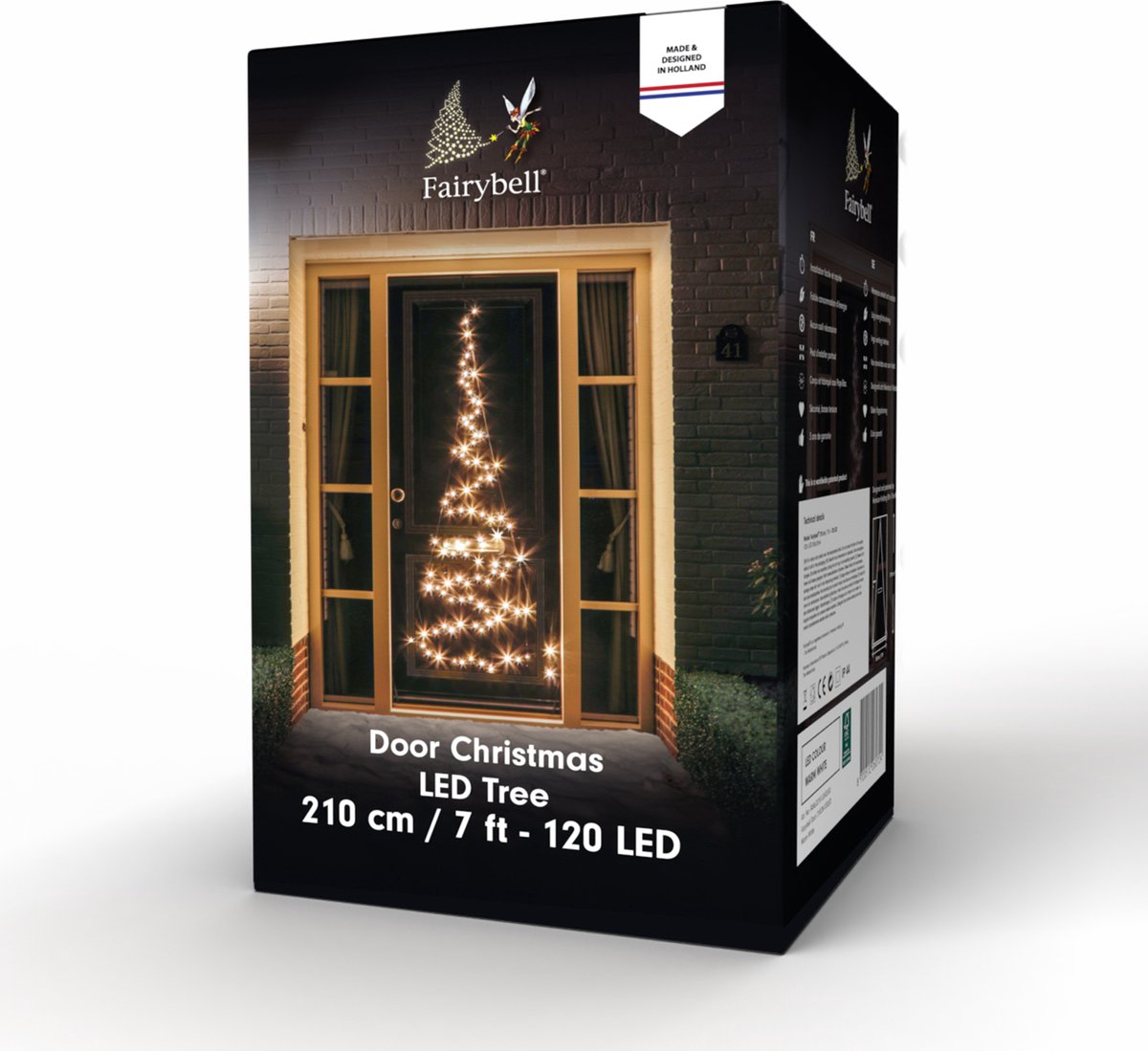 Fairybell - Deurkerstboom - 210CM-120LEDs - Warm wit – foto 7