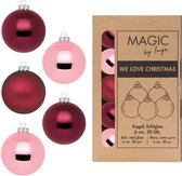 Inge Christmas Goods kerstballen - 30x st - roze mix - glas - 6 cm
