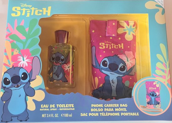 Cartoon Disney Stitch Set Cologne + Phone Bag Lot 2 Pcs