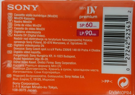 Fujifilm DV Cassette Mini DV 60 DVM60 60/90