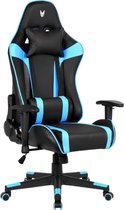 Chaise de Gaming professionnelle en simili cuir, accoudoirs 2D, hauteur réglable, dossier 180º, piston à gaz classe 3, jusqu'à 120 kg, Blauw