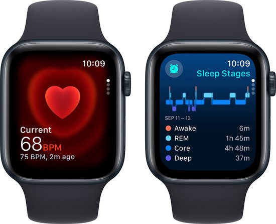 Apple Watch SE 2023 - GPS + Cellular - 44mm Midnight Aluminium Case with Midnight Sport Band - M/L