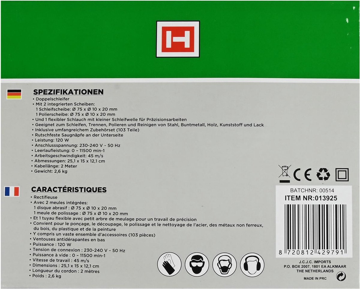 Hofftech Multifunctionele slijpmachine - dubbel schijf - 120W - 103-delige set - precisiewerk – foto 2