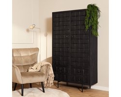 Kabinet kast Brandy Black | 2 deuren 4 lades