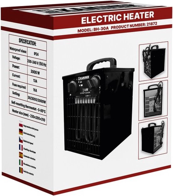 Radiateur soufflant industriel 3 kW - 3000 W - 220-240 V