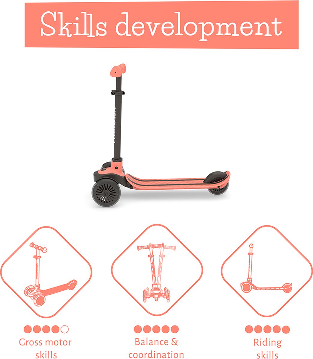 Chillafish Kinderstep 3 Jaar met drie wielen - Roze - Lichtgewicht step meisjes met afneembaar stuur en voetrem - Aanpasbaar in hoogte - Leun-om-te-sturen - Extra grip handgrepen - Model Scotti — afbeelding 3