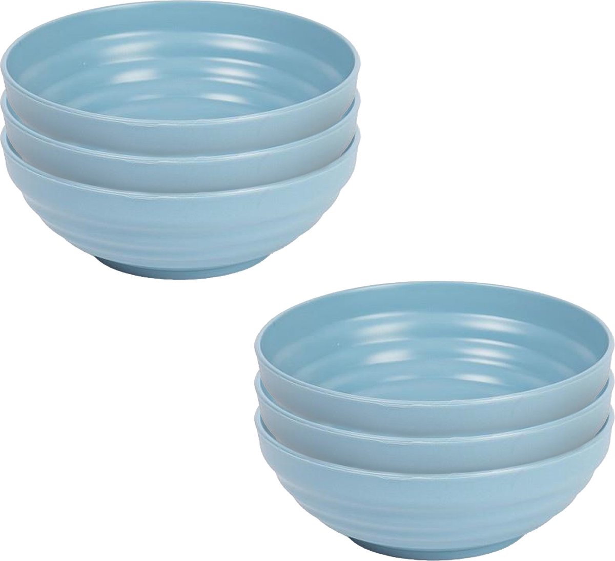Plasticforte Kommetjes/schaaltjes - 6x - Dessert/ontbijt - Kunststof - D13 cm - ijsblauw