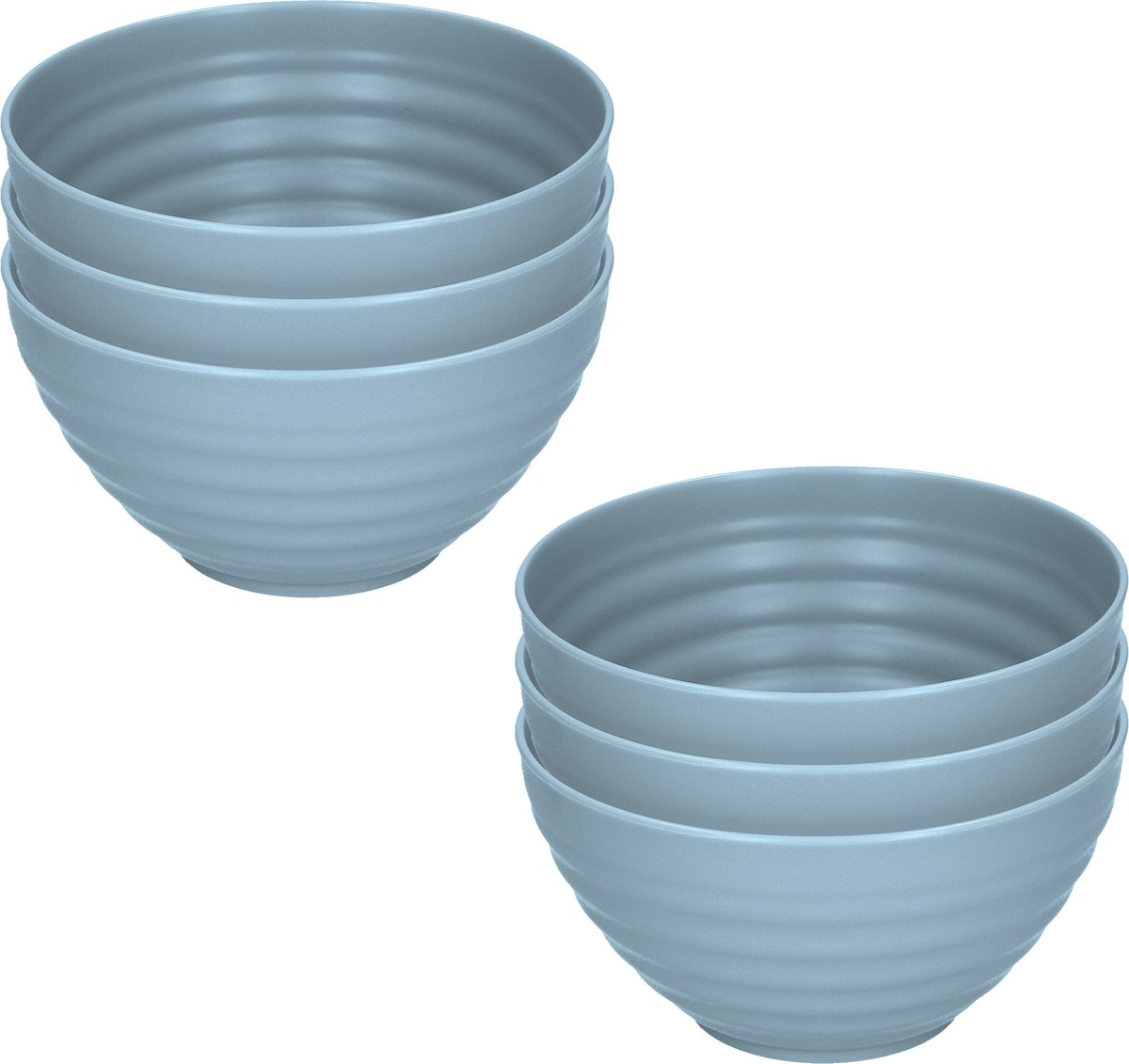 Plasticforte Schaaltjes - 6x - blauw - kunststof - 15 x 8 cm - kommen