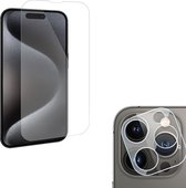 Geschikt voor iPhone 15 Screenprotector + Beschermglas Geschikt voor iPhone 15 Camera Lens - GuardCover