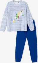 Woody X Anne Kurris pyjama jongens/heren - blauw - haai - 233-18-APB-Z/973 - maat XL