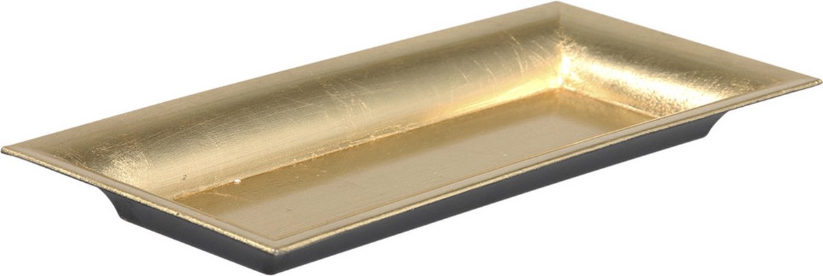 Othmar Decorations kaarsenbord/plateau - goud -28 x 12 cm -kunststof