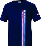 Sparco T-Shirt Big Stripes Martini Racing - Iconisch Italiaans T-shirt - Marineblauw - Race T-shirt maat S