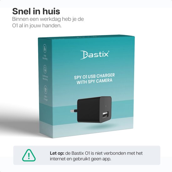 Bastix® O1 Beveiligingscamera Binnen Camerabewaking Spy Camera