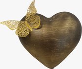 LBM Mini urn hart met vlinder-oud goud-450ML-duurzaam kunstof
