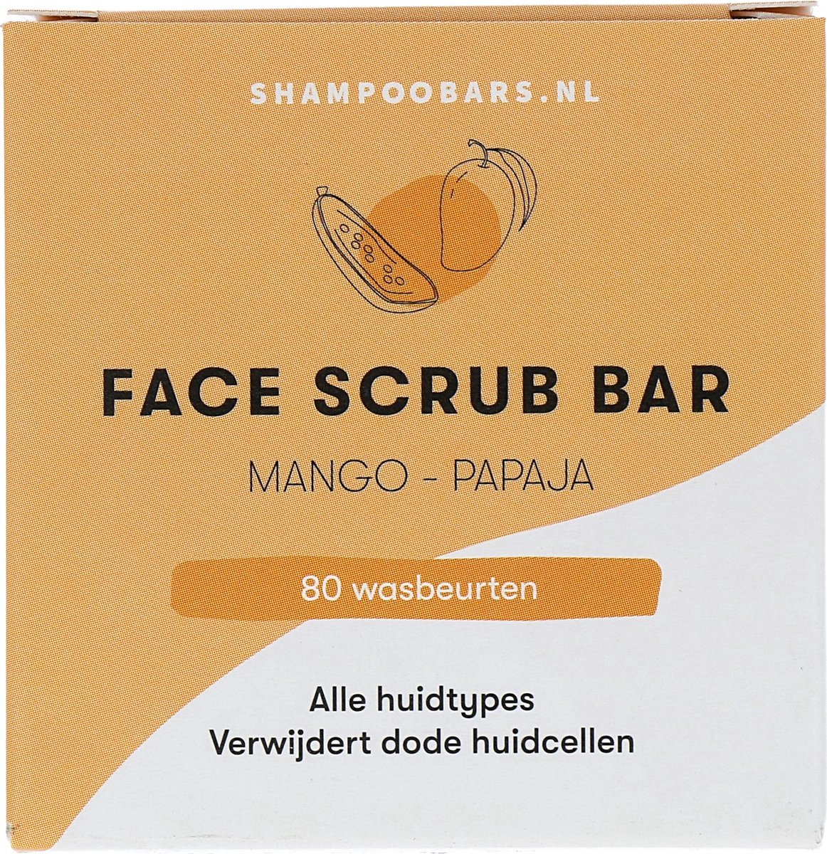 ShampooBars - Face Scrub Bar Mango Papaja Alle Huidtypes - 60g