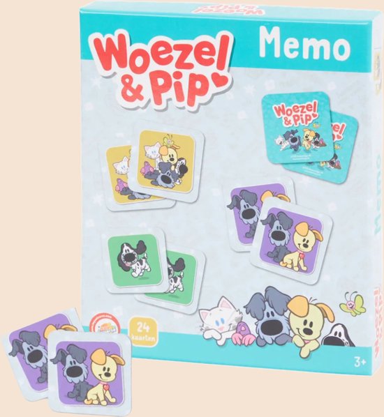 Toy Universe - Woezel en Pip memory - spel - 24 kaarten - memorie peuters en kleuters