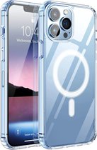 iPhone 14 PRO MagSafe telefoonhoesje transparant - shoptelefoonhoesje - sterke magneet - draadloos opladen - Apple
