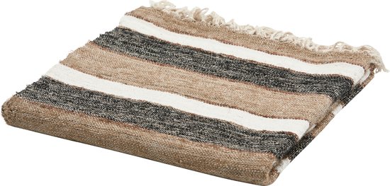 BEEK PLAID RAYURE NOIR/NATUREL 130x170CM