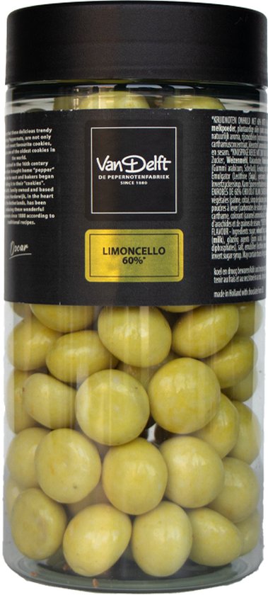 Van Delft - Limoncello Kruidnoten - 225gr - pot - Sinterklaas geschenk - Pepernoten cadeau