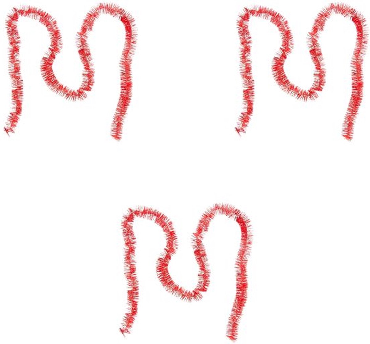 Kerstslinger 2m ROOD glanzend - 3st - Plastic - Rood - Rouge - SILUMEN