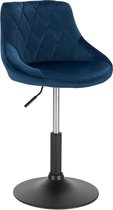 Lage Barkruk Velvet Set – 2 Barstoelen Verstelbaar – 47x37CM – Hoogte tot 68CM – Blauw – Hoge Kwaliteit