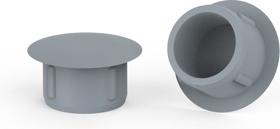 100 pièces - Capuchons Premium pour perçages - Ronds - Gris argent (RAL 7001) - 7mm