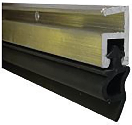 MacLean Aluminium Opbouw Tochtstrip met Zwart Rubber voor Deuren - 20mm x  1m | bol