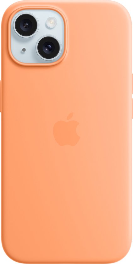 Apple Siliconenhoesje met MagSafe geschikt voor iPhone 15 - Orange Sorbet