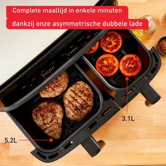 Tefal Easy Fry Dual XXL & Grill EY905B - Dubbele Airfryer - 8.3L - Grillfunctie - 8 Programma's - 70% Energiebesparing