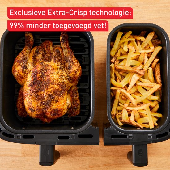 Tefal Easy Fry Dual XXL & Grill EY905B - Dubbele Airfryer - 8.3L - Grillfunctie - 8 Programma's - 70% Energiebesparing