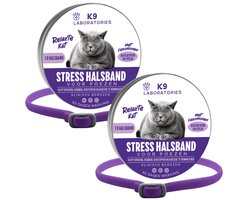 Stress halsband kat - 2 pak - Paars - Bij stress, agressie en conflicten - 100% natuurlijk antistress middel - Op basis van feromonen voor katten Image