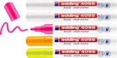 edding 4095 - Krijtmarker - Set van 5 stuks - assorti kleuren - back to school - Geschikt als raamstift - Schudden voor gebruik en de punt een paar keer indrukken op stukje papier en klaar voor gebruik