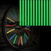 Fiets Spaak Reflector Groen - 12 Stuks - Glow In The Dark - Spaakreflector - Spaakreflectoren Staafjes