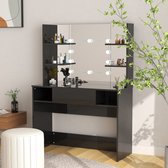 The Living Store Opmaaktafel - MDF - 100x40x135 cm - Glanzend zwart